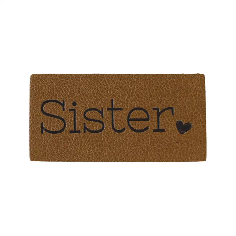 Kunst Leder Label mit der Aufschrift "Sister"