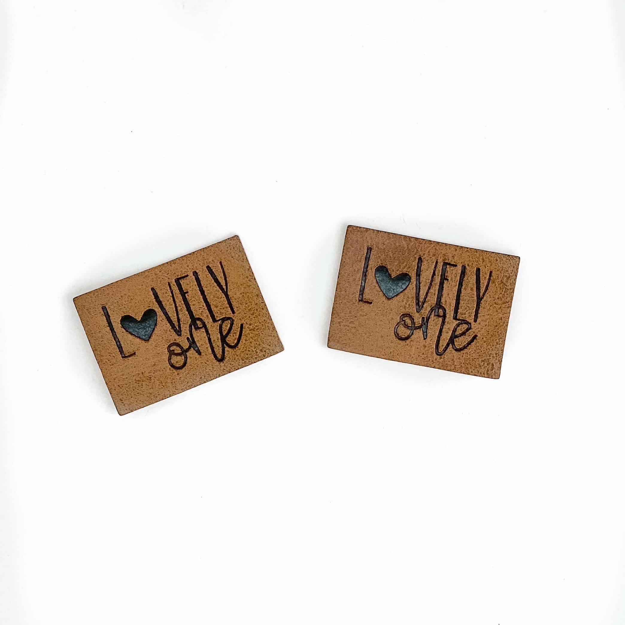 5 Aufnäher Kunstleder Lovely one