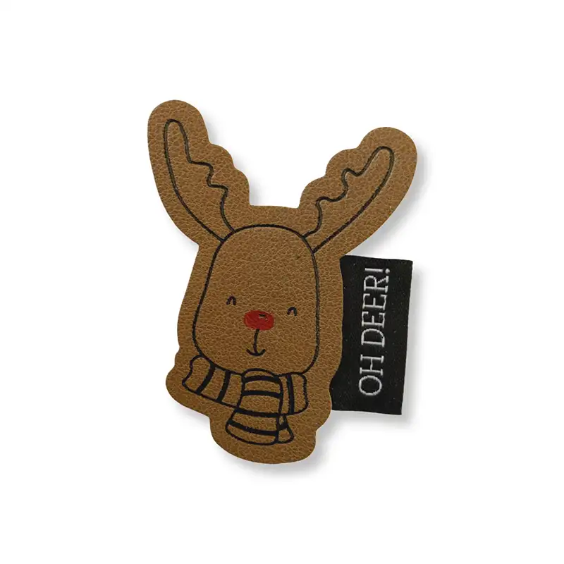 Set Kunstlederlabel Rentier und Weblabel Oh deer
