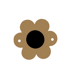 2 Aufnäher Kunstleder-Mini "Blume"