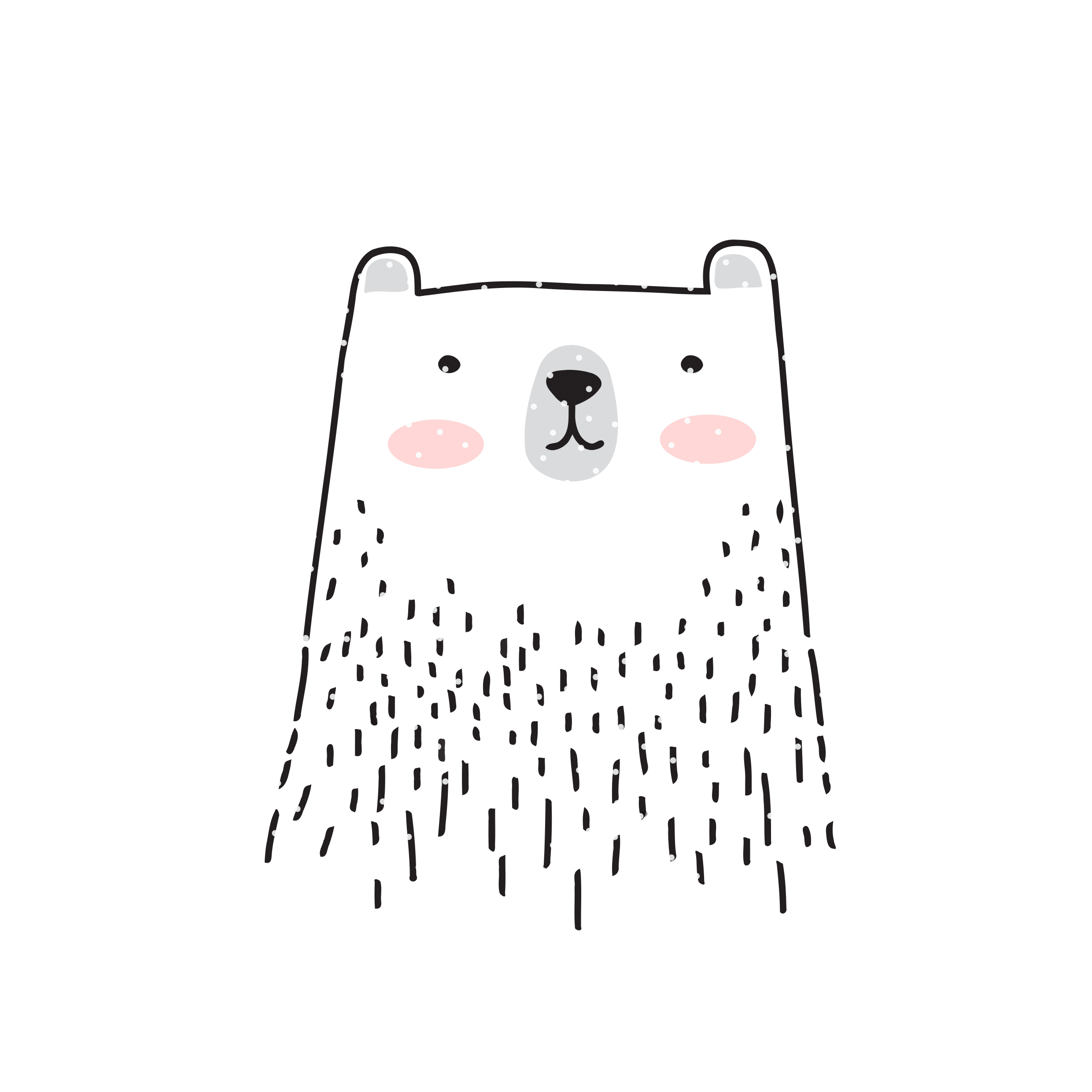 Applivorlage Doodletier Eisbär