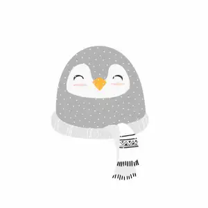 Applikation Plotterdatei Pinguin mit Schal