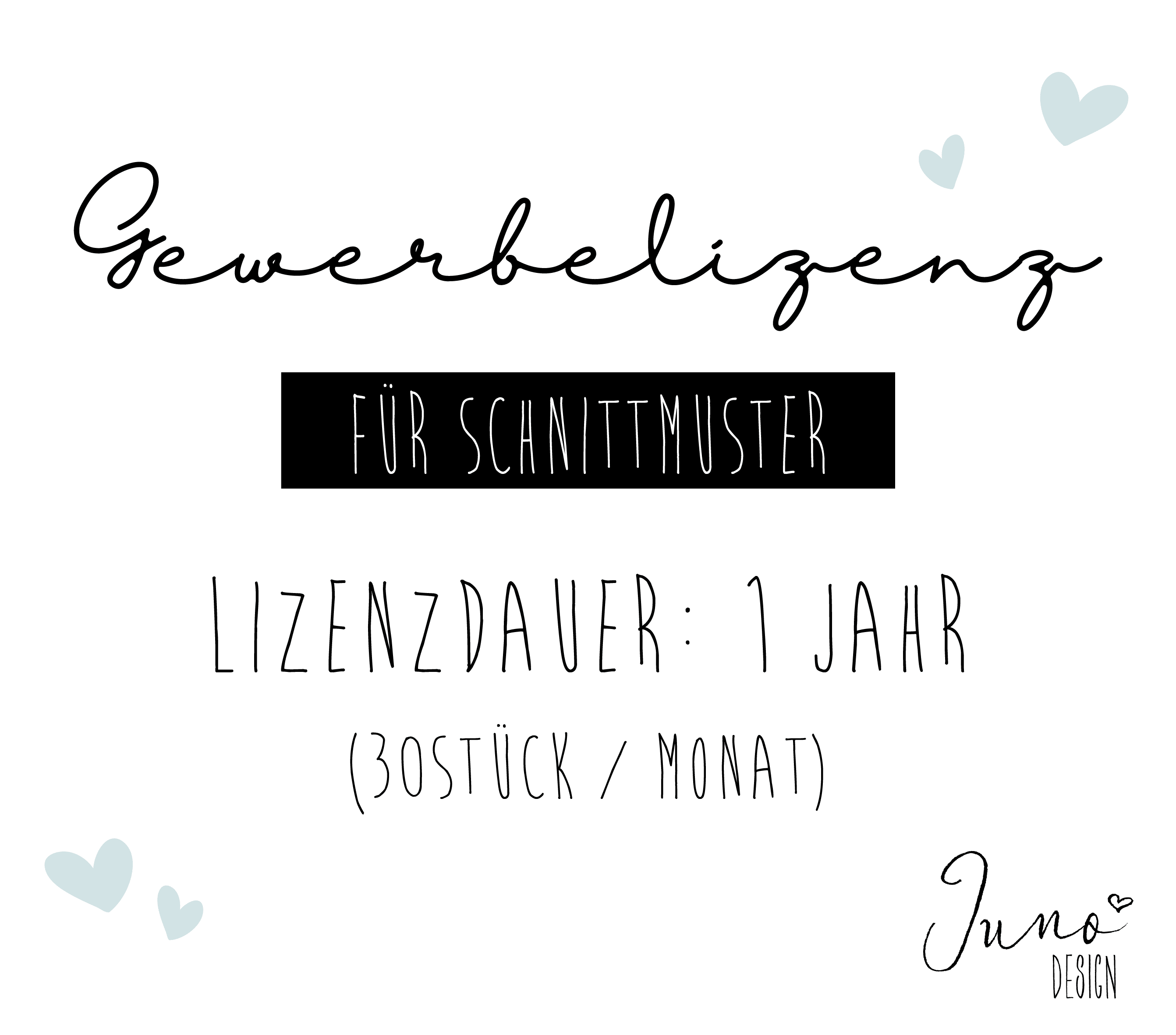 Gewerbelizenz für ein Schnittmuster deiner Wahl