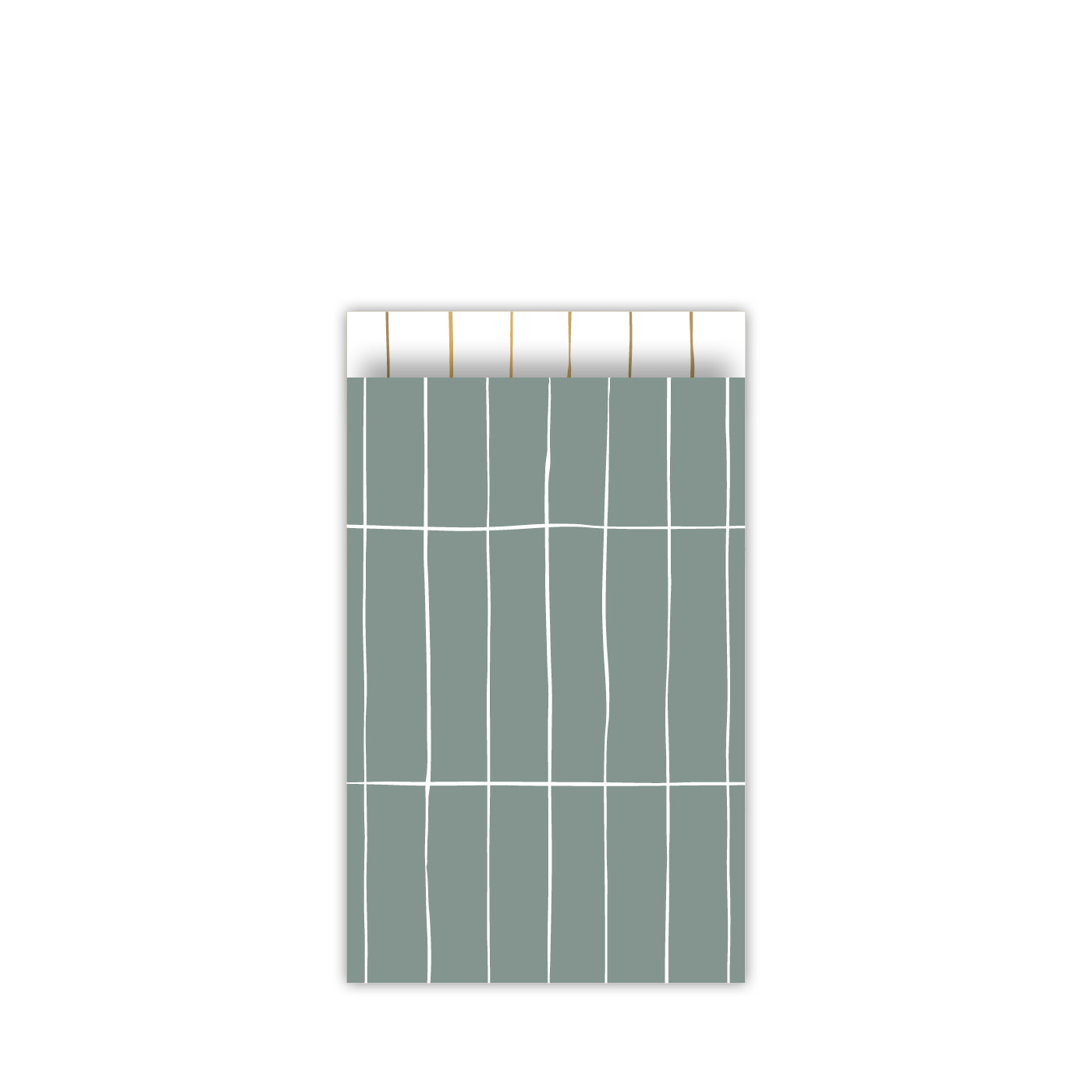 Papiertüte Grün Streifen/ Weiss 12x19mm