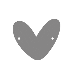 1 Stk. Metall-Tag Herz Kontur silber