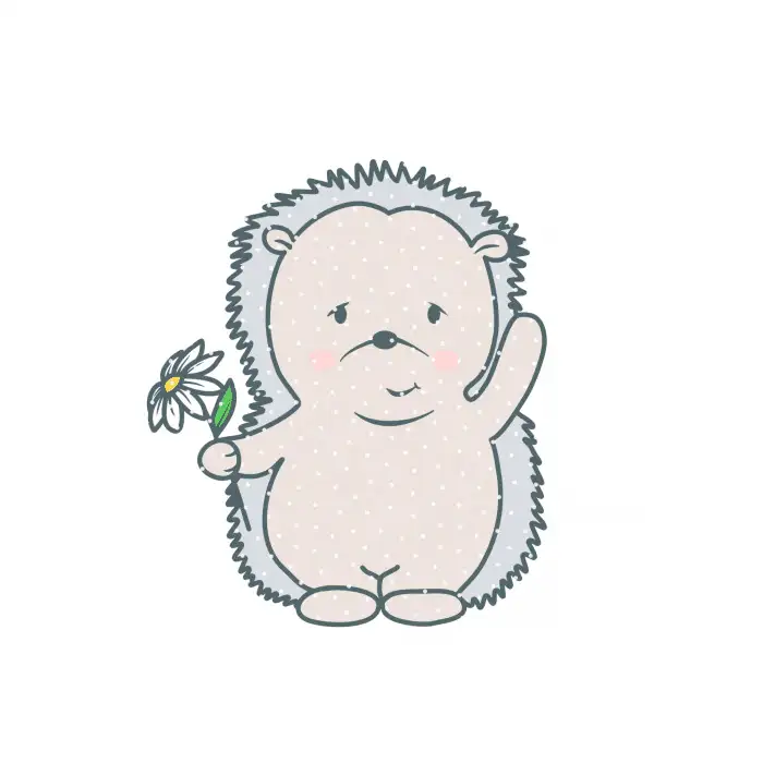 Applikation Plotterdatei Igel mit Blume