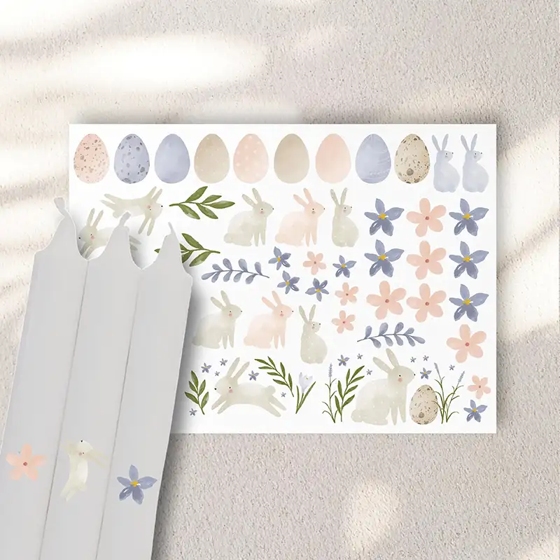 Bogen Kerzentattoos Oster-Motive watercolor A5