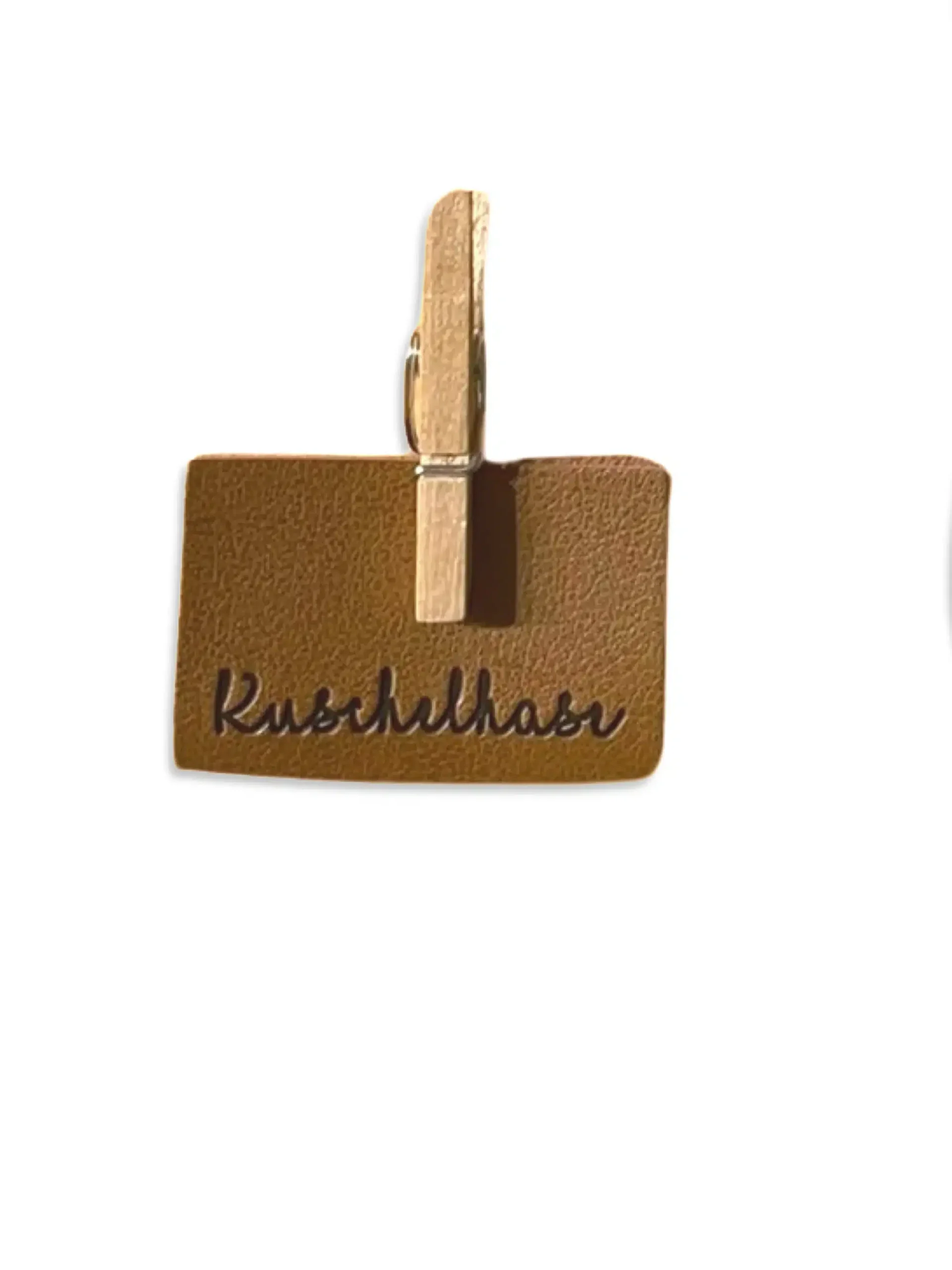 2 Aufnäher Kunstlederlabel "Kuschelhase"