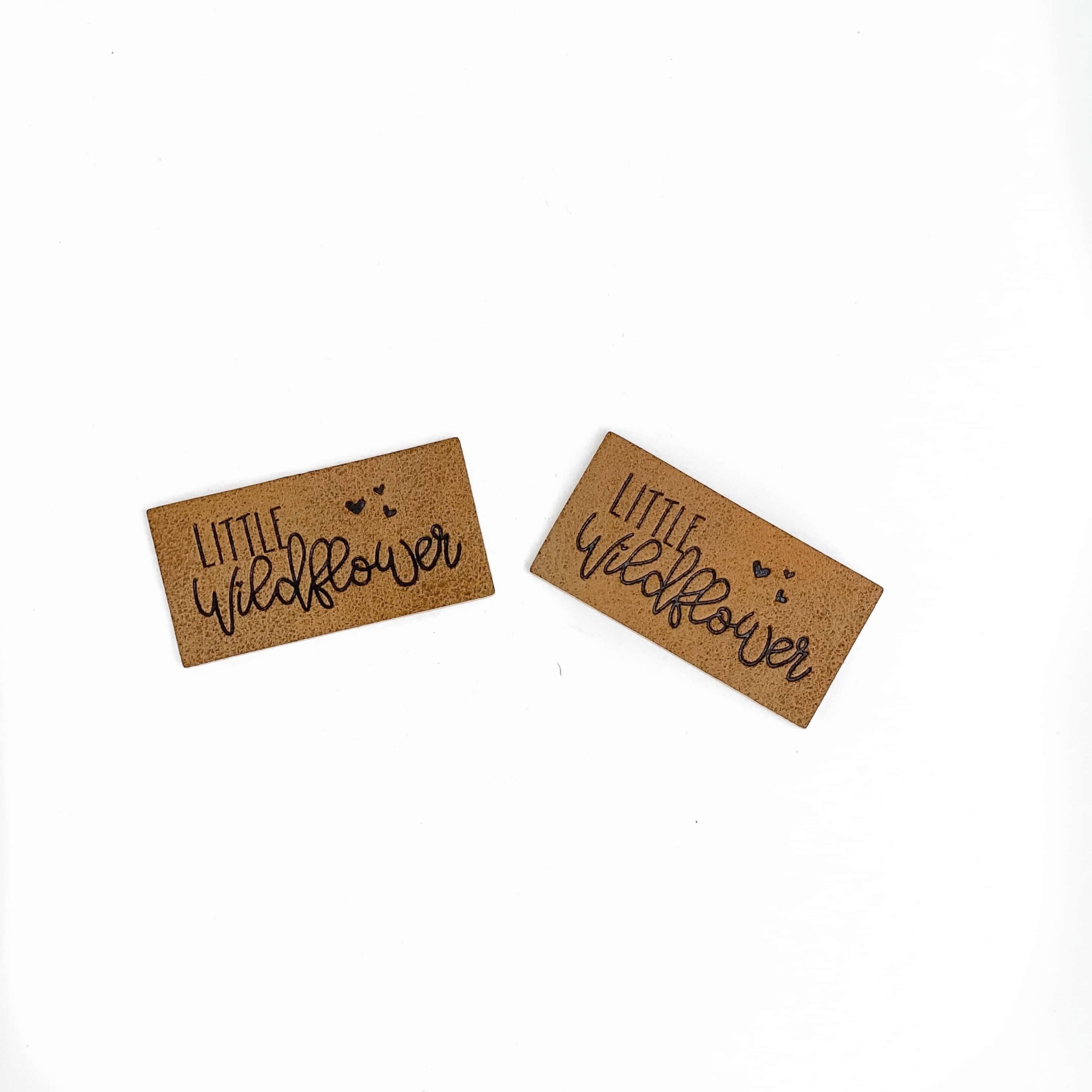 5 Aufnäher Kunstleder Little wildflower