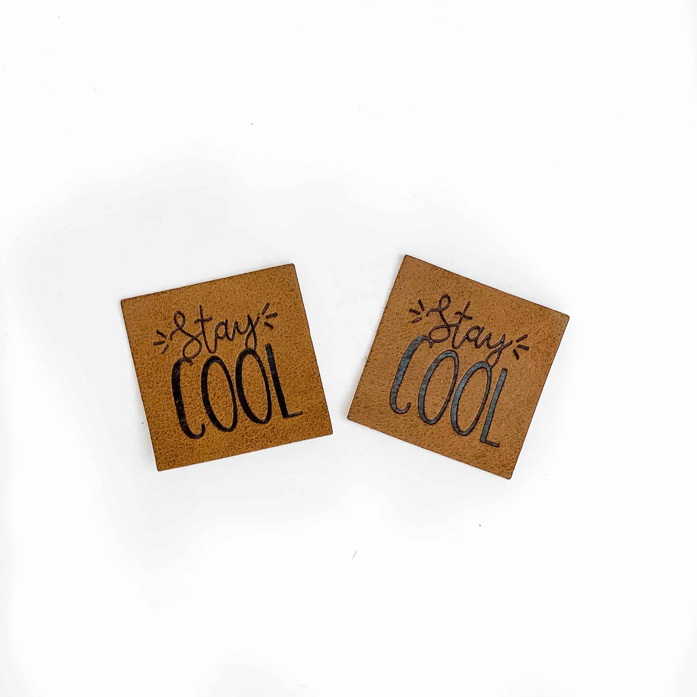 5 Aufnäher Kunstleder Stay cool