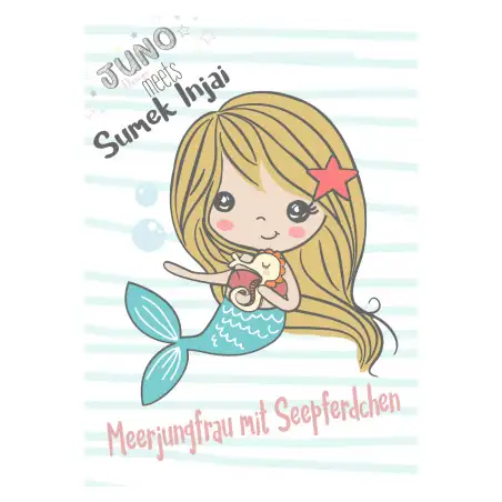 Applikation Plotterdatei Meerjungfrau mit Seepferdchen