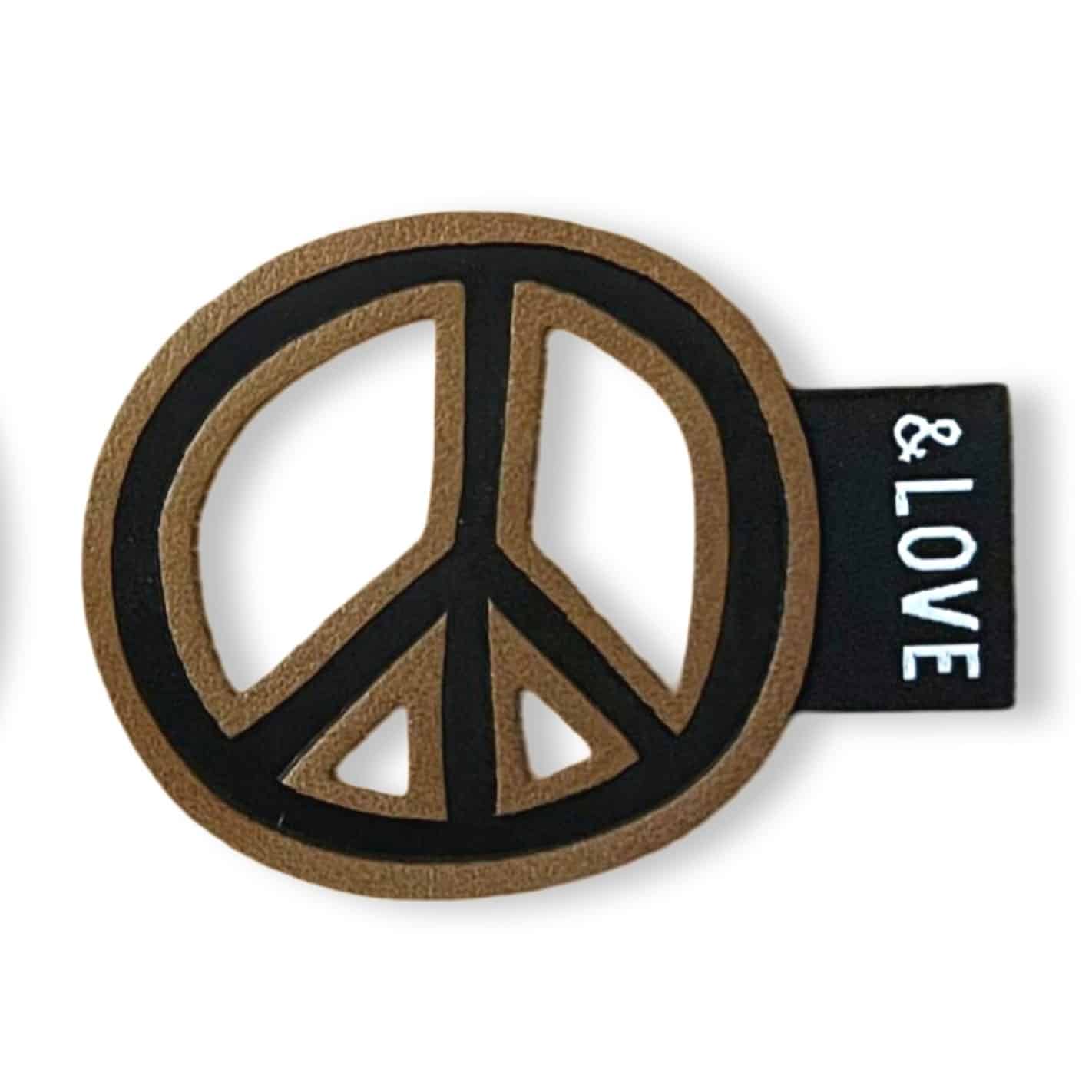 1Set Iron-on Lederlabel "Peace" und Weblabel "&LOVE"