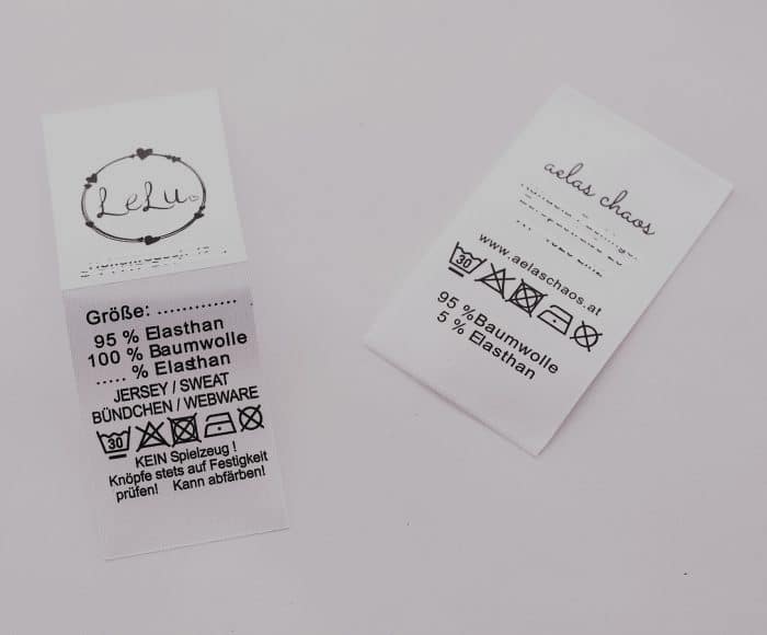 Personalisierte Pflegehinweisetiketten