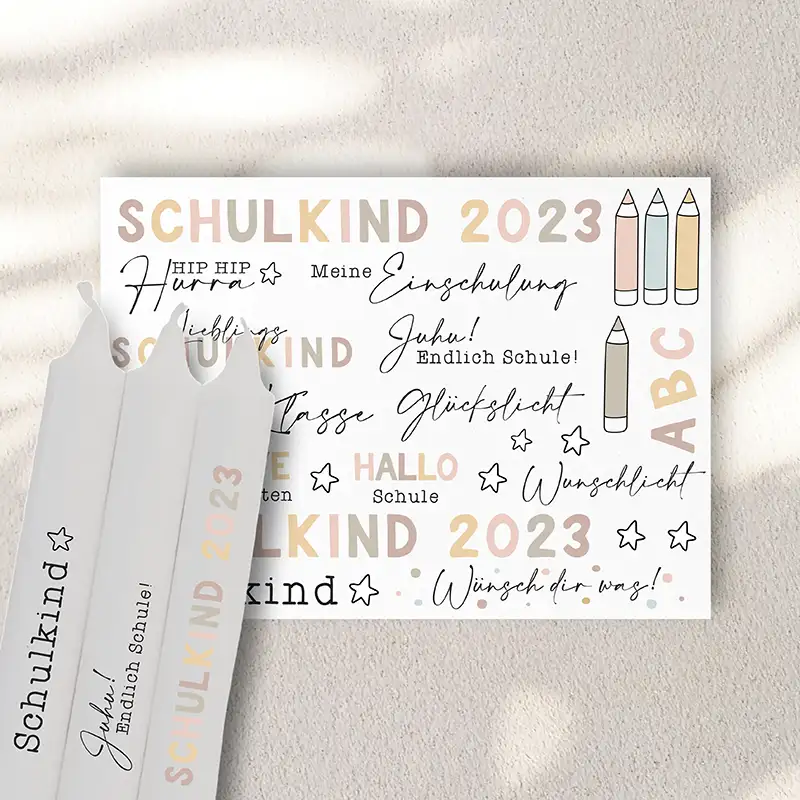 Bogen Kerzentattoos zum Thema Schulkind