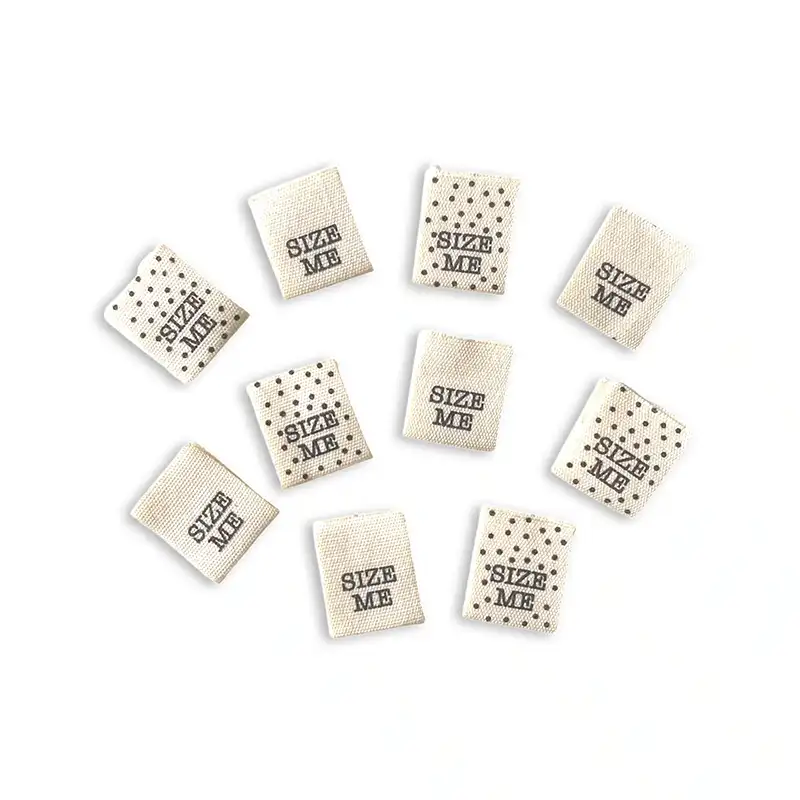 Größenlabels zum Einnähen mit Text "size me"