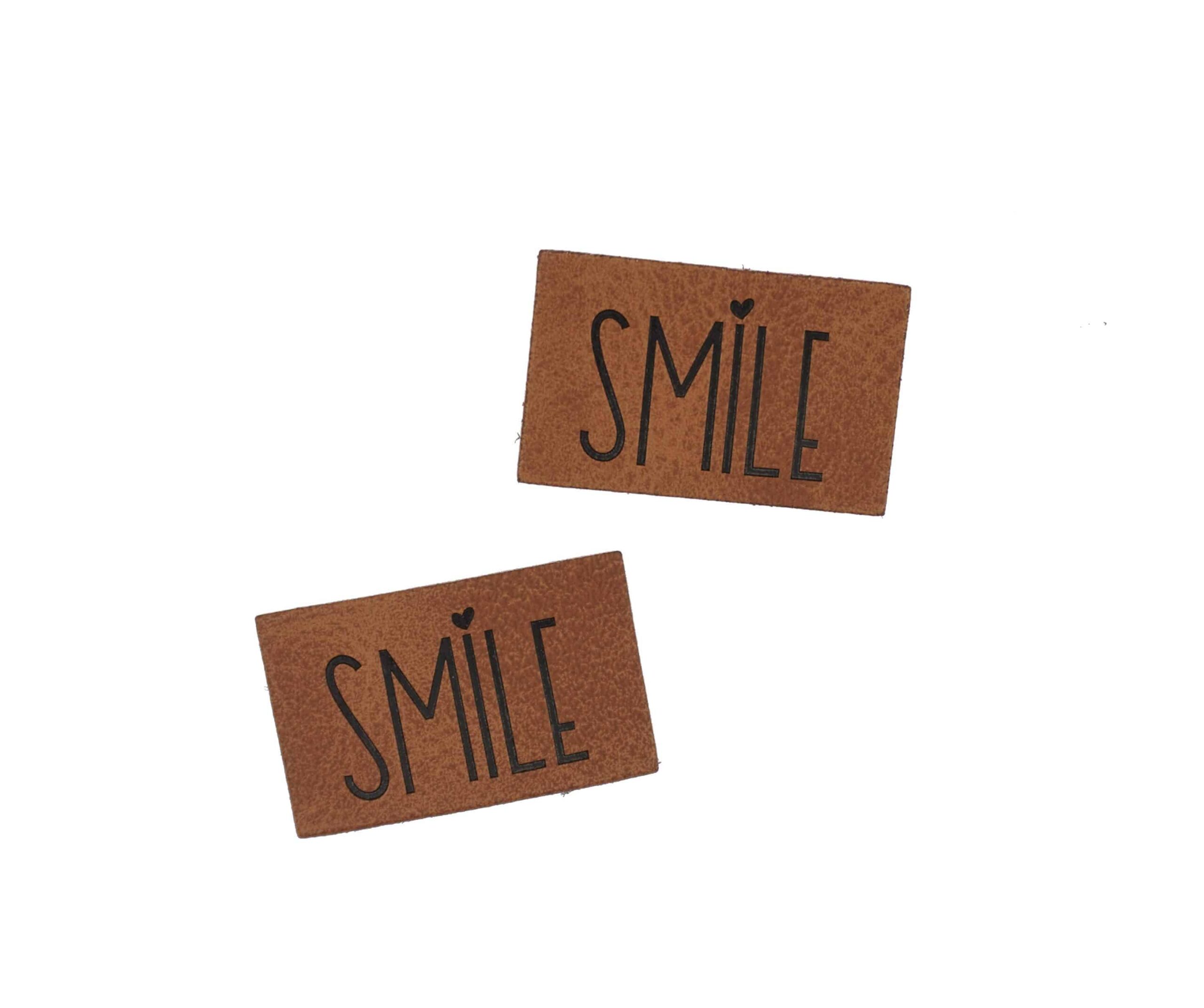 Kunstlederlabels "Smile" 5Stk.