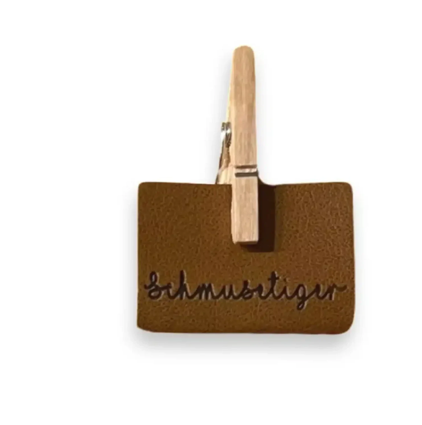 2 Aufnäher Kunstlederlabel "Schmusetiger"