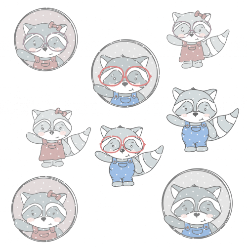 Plotterdatei "Waschbär Set"