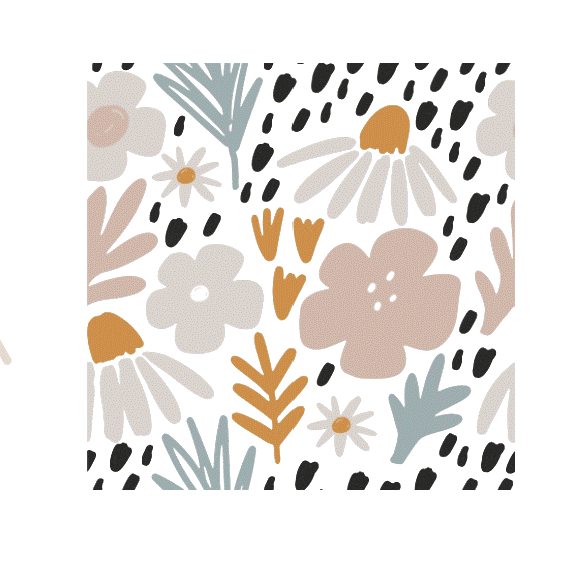 2Stk. Iron-on Weblabels Blumenmuster