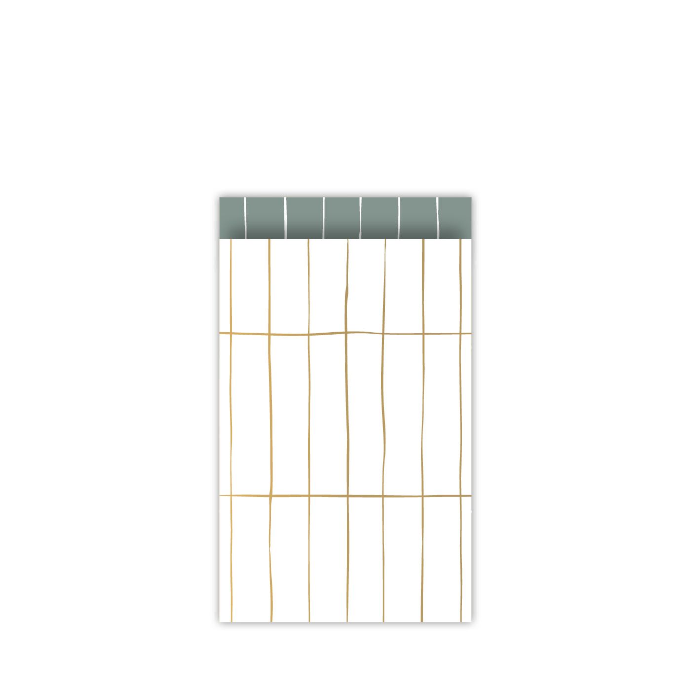 Papiertüte Weiss Streifen/grün 12x19mm