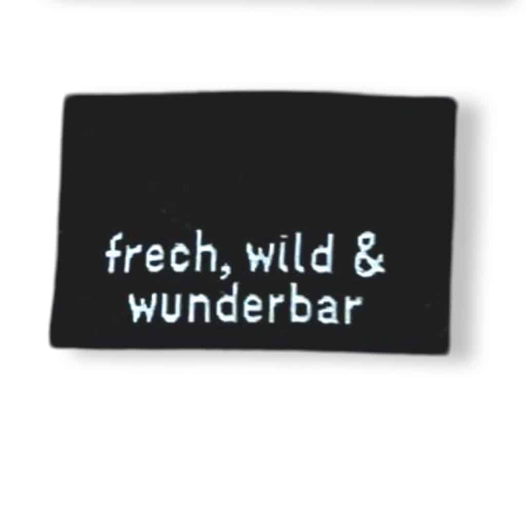 2Stk. Weblabels "frech,wild&wunderbar" schwarz